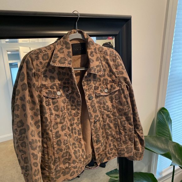 blanknyc leopard denim jacket